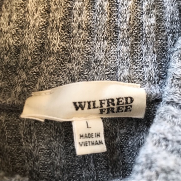 ARITZIA WILFRED FREE MARIE LIGHT GREY MOCK NECK LONG SLEEVE KNIT SWEATER DRESS - Picture 4 of 10